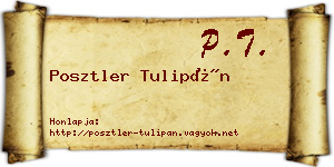 Posztler Tulipán névjegykártya